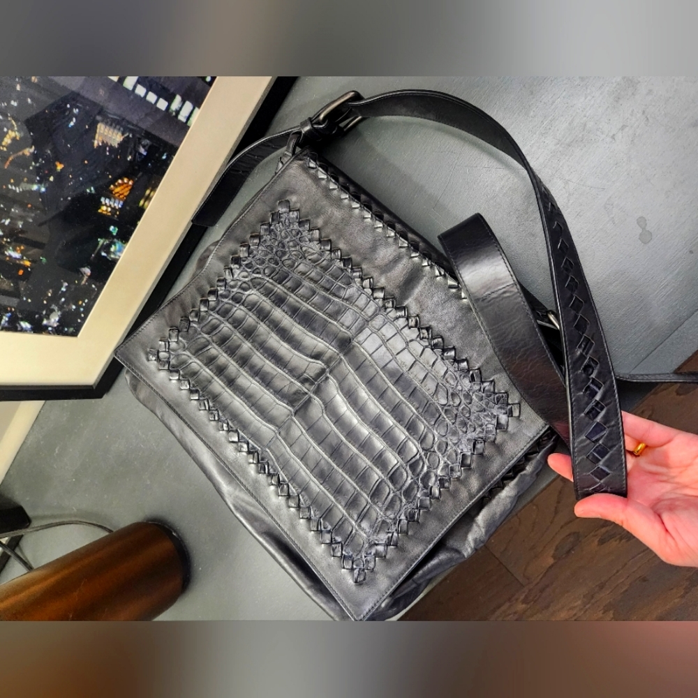 Bottega Veneta Crocodile messenger bag